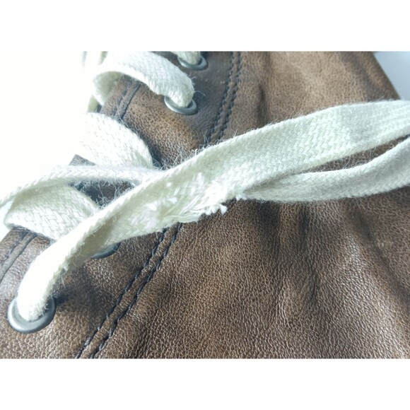 Frye Burnished Leather High Top Sneakers Women's Size 8.5 Shoes Brown - Picture 11 of 11